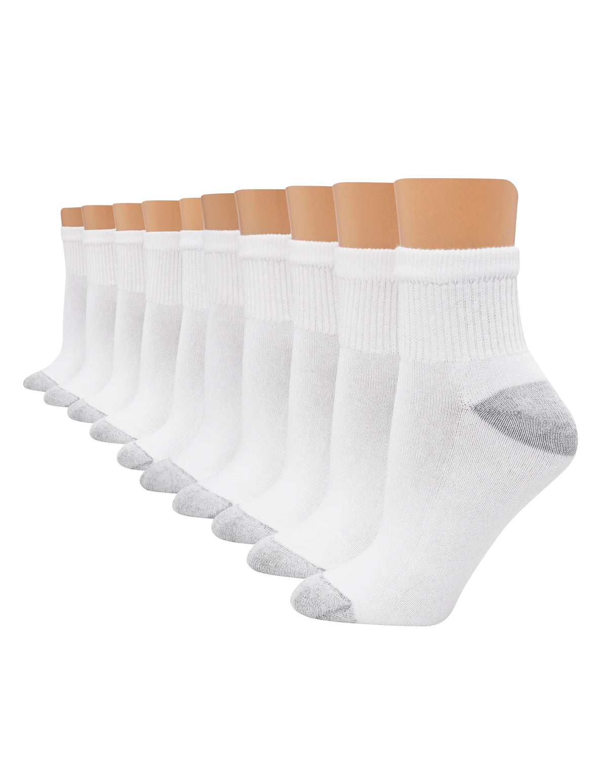 Hanes Women's Athletic Ankle Socks, Full Sole Cushion, 10-Pairs