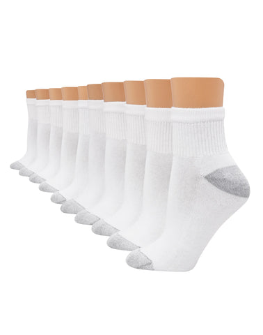 Hanes Women's Athletic Ankle Socks, Full Sole Cushion, 10-Pairs