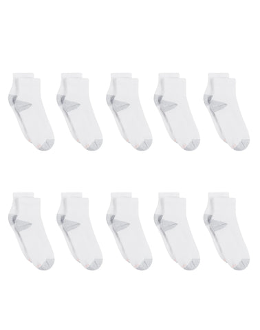 Hanes Women's Athletic Ankle Socks, Full Sole Cushion, Extended Sizes, 10-Pairs