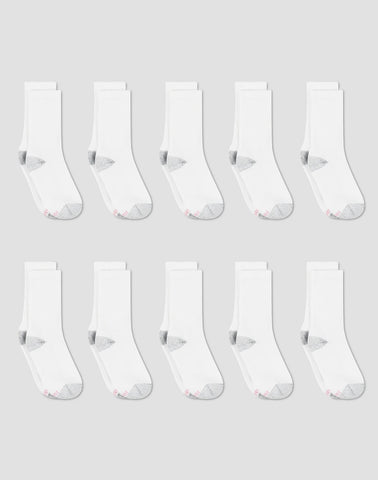 Hanes Women's Athletic Crew Socks, Full Sole Cushion, 10-Pairs