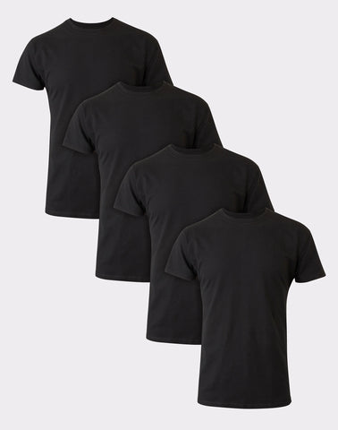 Hanes Ultimate Cotton Big Men’s T-Shirt Pack, Black/Grey, 4-Pack, (Big & Tall Sizes)