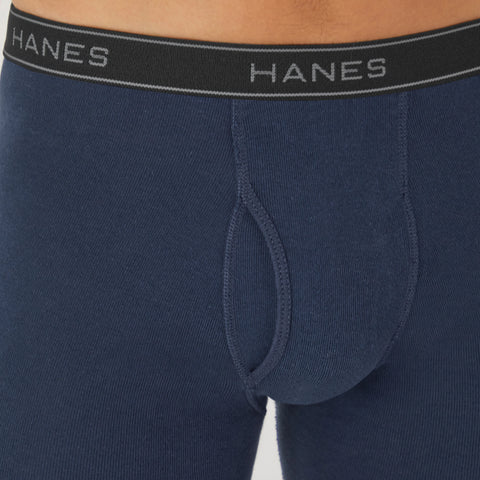 Hanes Men's Boxer Brief Value Pack, Moisture-Wicking Cotton, Assorted Solids, 6-Pack