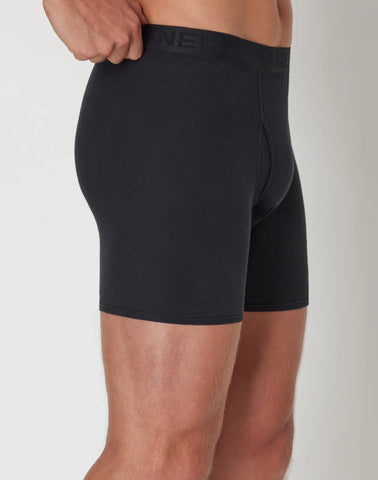 Hanes Ultimate Men’s Cotton Boxer Brief Underwear, Comfort Flex Waistband, Black/Grey, 5-Pack