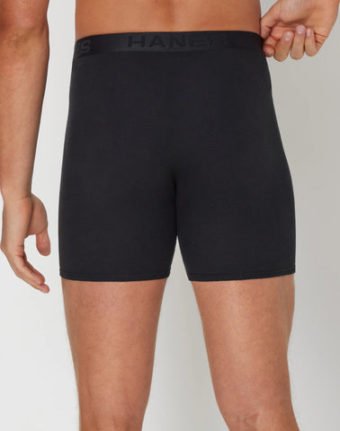 Hanes Ultimate Men’s Cotton Boxer Brief Underwear, Comfort Flex Waistband, Black/Grey, 5-Pack