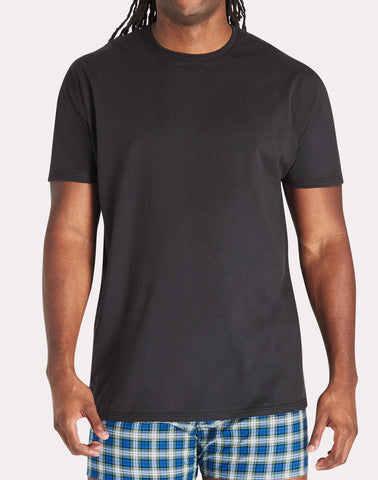 Hanes Ultimate Cotton Tall Men’s T-Shirt Pack, Black/Grey, 4- Pack, (Big & Tall Sizes)