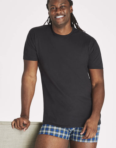Hanes Ultimate Cotton Tall Men’s T-Shirt Pack, Black/Grey, 4- Pack, (Big & Tall Sizes)