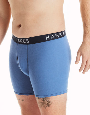 Hanes Ultimate Men's Boxer Brief Underwear, Ringer Style, 5-Pack