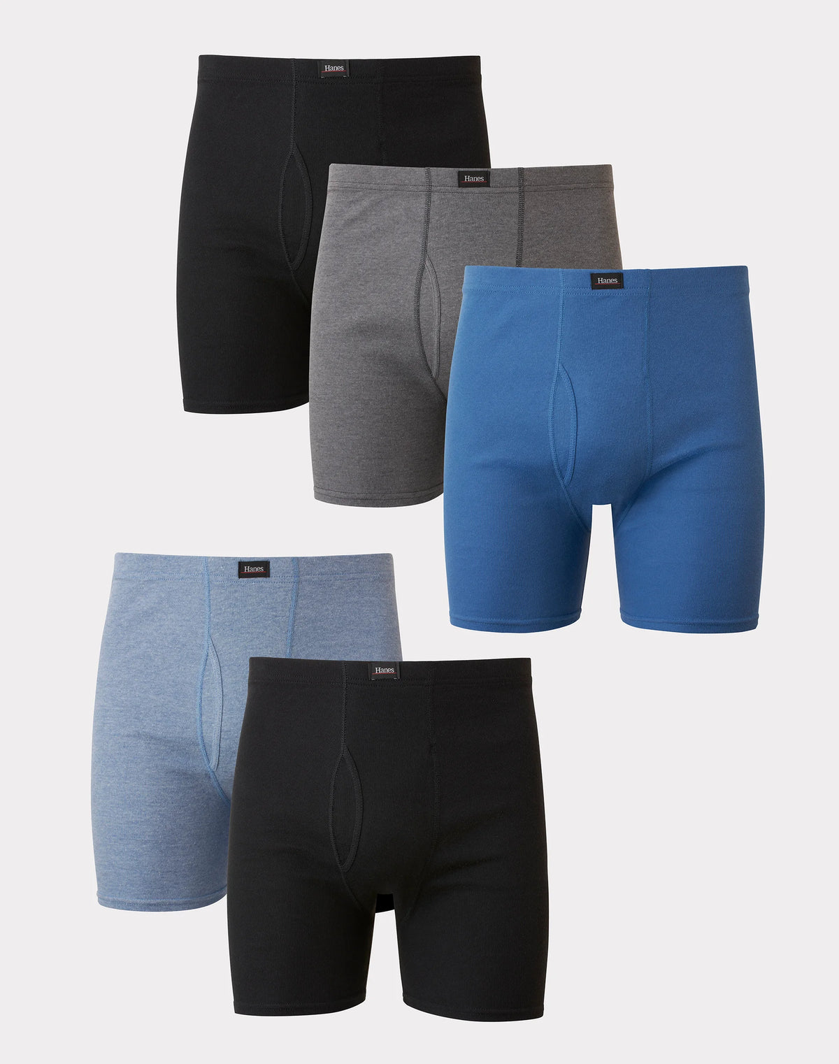 Hanes Ultimate Men's Boxer Brief Underwear, ComfortSoft Waistband, 5-Pack