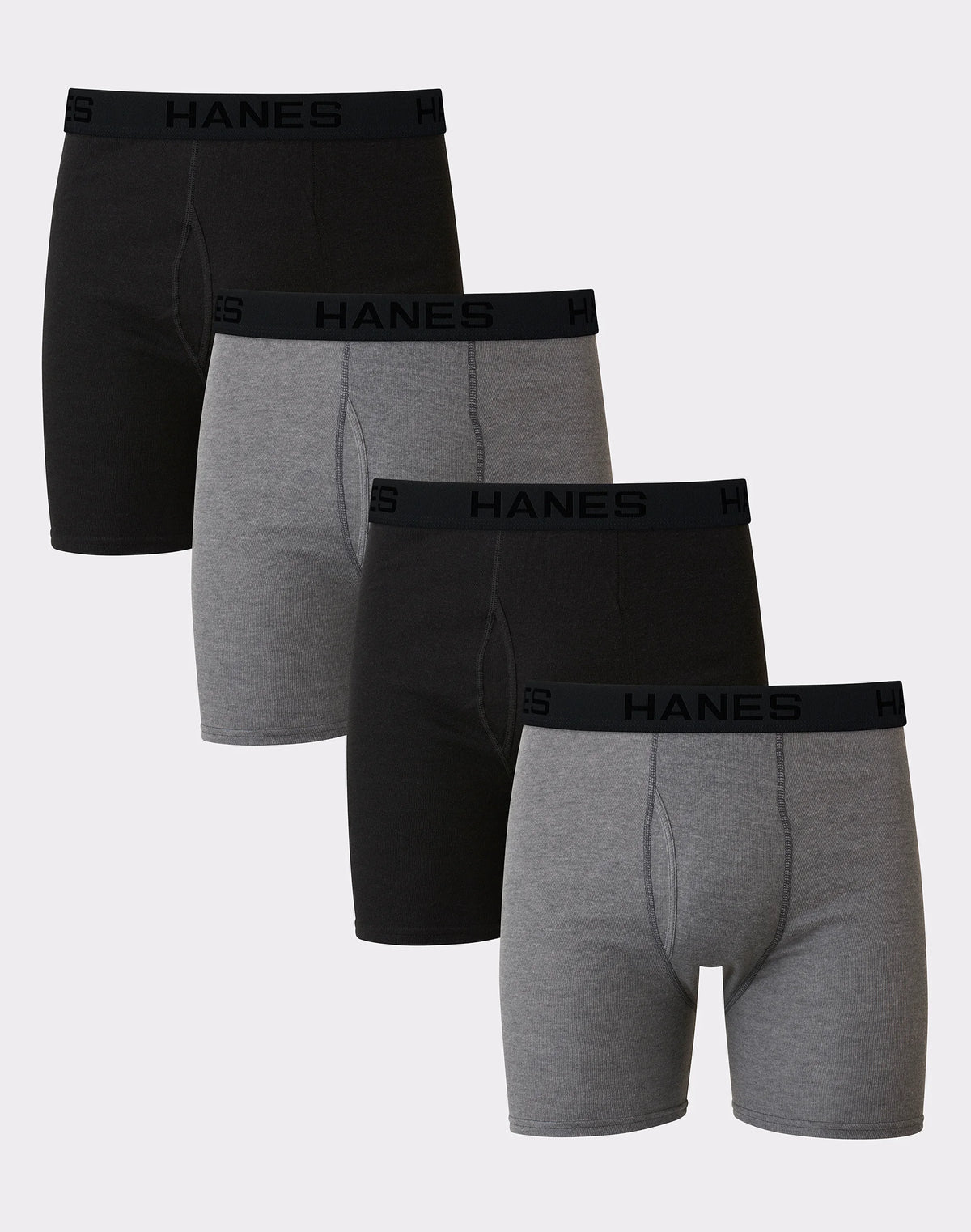 Hanes Ultimate Big Men’s Cotton Boxer Brief Underwear, 4-Pack (Big & Tall Sizes)