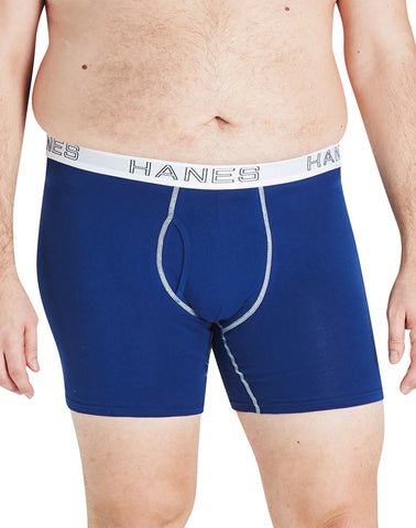Hanes Ultimate Stretch Cotton Big Men’s Boxer Brief Underwear, Assorted, 4-Pack (Big & Tall Sizes)