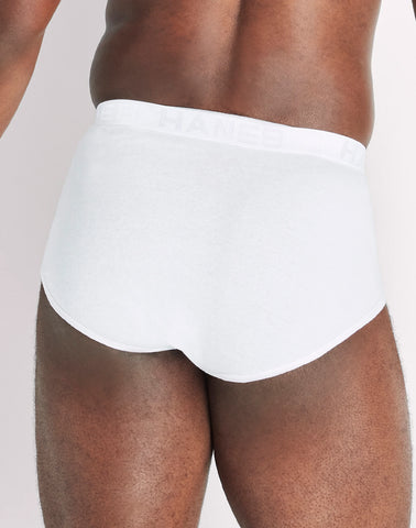 Hanes Ultimate Big Men’s White Cotton Brief Underwear, 6-Pack, (Big & Tall Sizes)