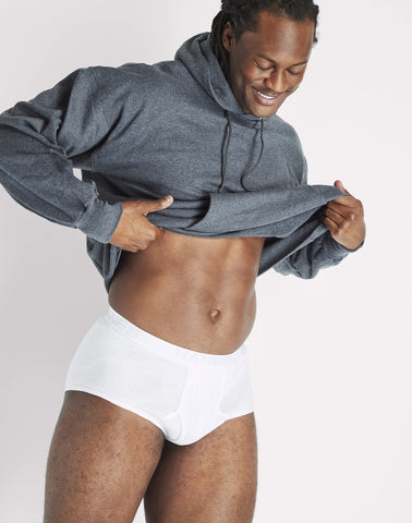 Hanes Ultimate Big Men’s White Cotton Brief Underwear, 6-Pack, (Big & Tall Sizes)