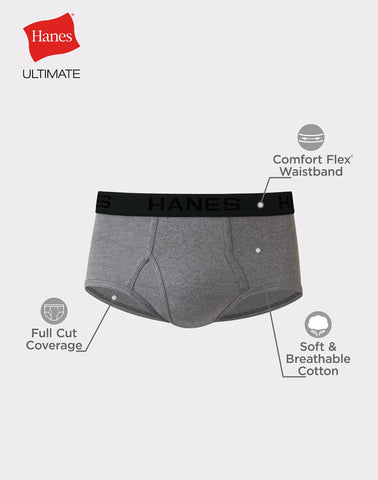 Hanes Ultimate ComfortSoft Men's Brief Underwear, Full-Rise, 7-Pack