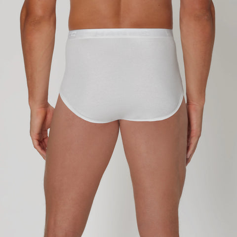 Hanes Ultimate Men's Brief Underwear Pack, Full-Rise, Moisture-Wicking Cotton, Blue Assorted/White, 7-Pack