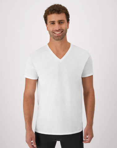 Hanes Men's Undershirt Pack, V-Neck, Moisture-Wicking Cotton with Odor Control, 6-Pack