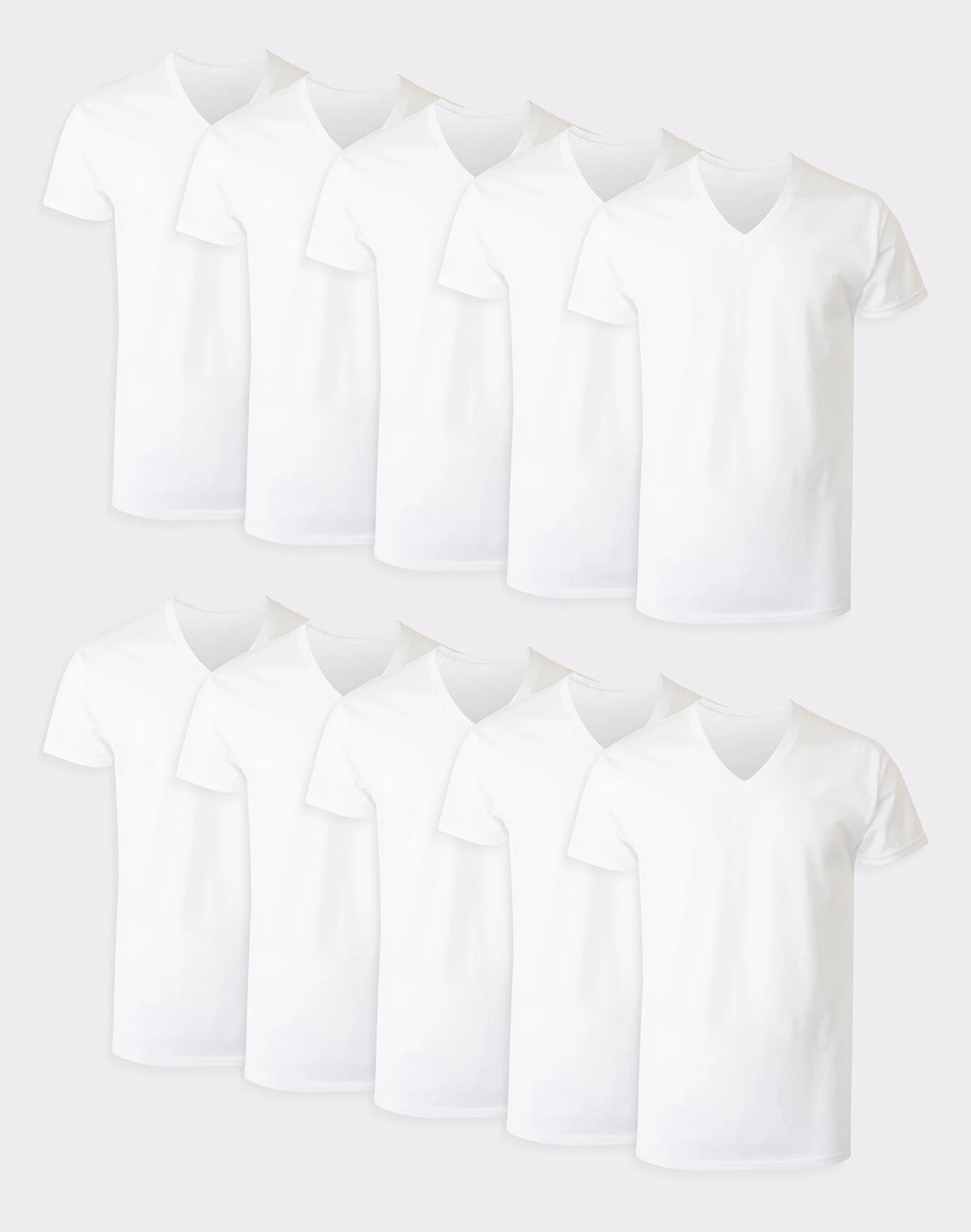 Hanes Men's White V-Neck Undershirt Super Value Pack, Moisture-Wicking Cotton, 10-Pack