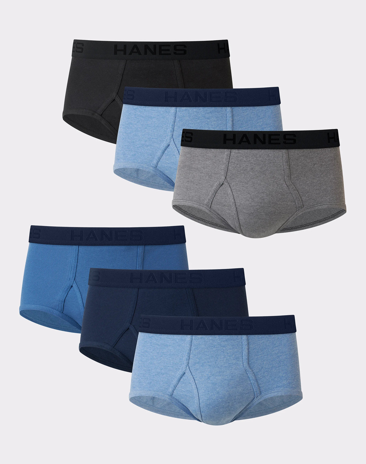 Hanes Ultimate Big Men’s Brief Underwear, Assorted Solids, 6-Pack, (Big & Tall Sizes)