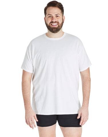 Hanes Ultimate Big Men’s White Undershirt Pack, Cotton, 4-Pack, (Big & Tall Sizes)