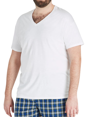 Hanes Ultimate Big Men’s V-Neck T-Shirt Pack, 4-Pack, (Big & Tall Sizes)