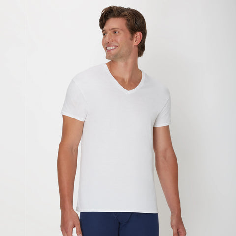 Hanes Ultimate Men’s V-Neck Undershirt Pack, ComfortSoft, White 6-Pack