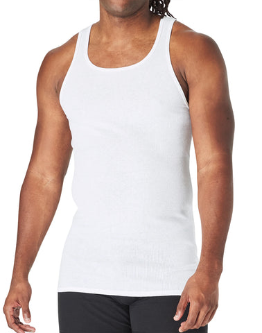 Hanes Ultimate Tall Men’s Tank Top Undershirts Pack, Cotton, 5-Pack, (Big & Tall Sizes)