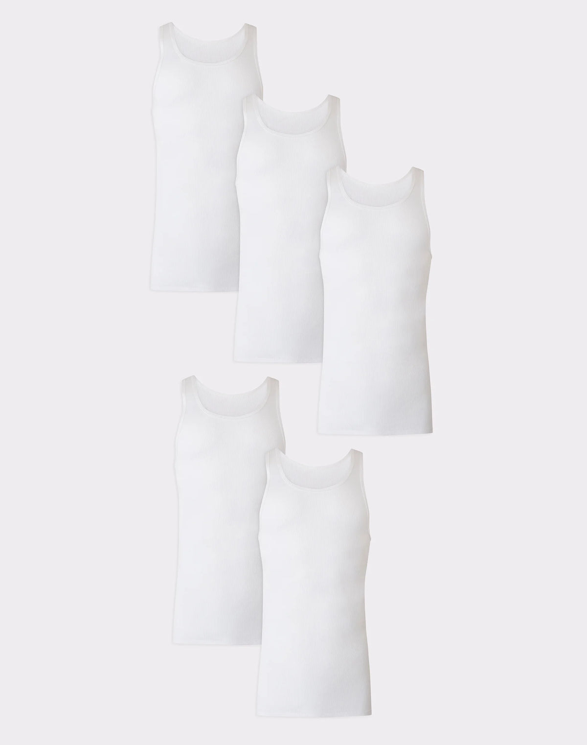Hanes Ultimate Tall Men’s Tank Top Undershirts Pack, Cotton, 5-Pack, (Big & Tall Sizes)