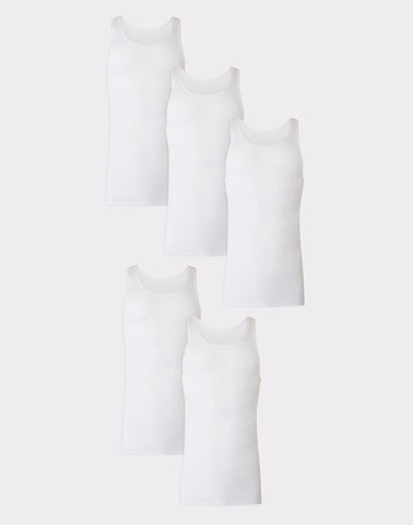 Hanes Ultimate Tall Men’s Tank Top Undershirts Pack, Cotton, 5-Pack, (Big & Tall Sizes)