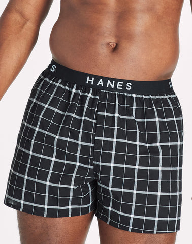 Hanes Ultimate Big Men’s Woven Boxer Underwear, Assorted Prints, 4-Pack (Big & Tall Sizes)