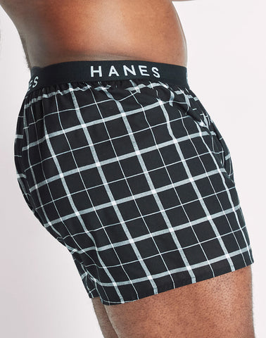 Hanes Ultimate Big Men’s Woven Boxer Underwear, Assorted Prints, 4-Pack (Big & Tall Sizes)