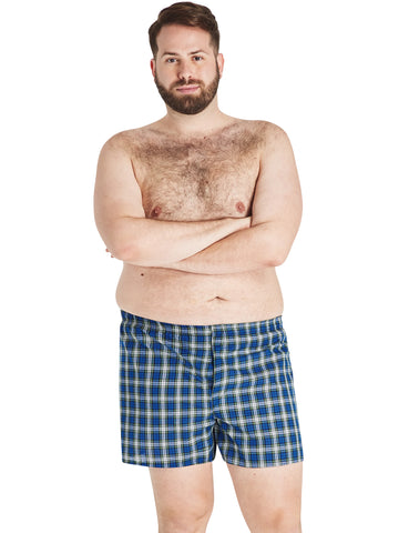 Hanes Ultimate Big Men’s Woven Boxer Underwear, Tartan Prints, 4-Pack, (Big & Tall Sizes)