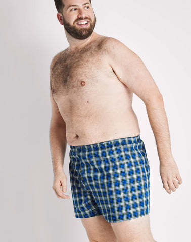 Hanes Ultimate Big Men’s Woven Boxer Underwear, Tartan Prints, 4-Pack, (Big & Tall Sizes)
