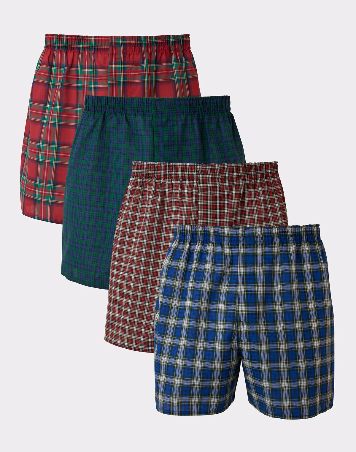 Hanes Ultimate Big Men’s Woven Boxer Underwear, Tartan Prints, 4-Pack, (Big & Tall Sizes)
