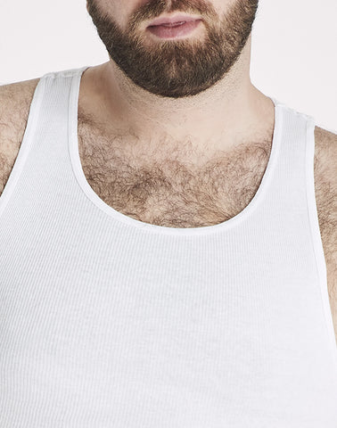 Hanes Ultimate Big Men’s White Tank Top Undershirt Pack, Cotton, 5-Pack, (Big & Tall Sizes)