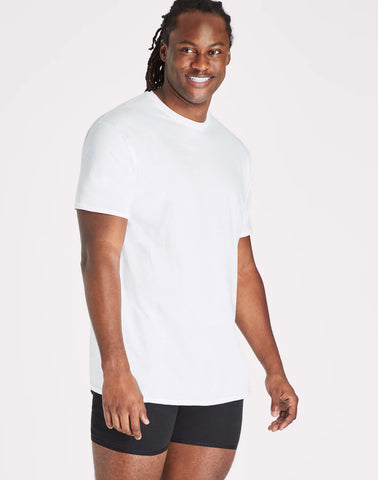 Hanes Ultimate Tall Men’s White Cotton Undershirt, 4-Pack, (Big & Tall Sizes)