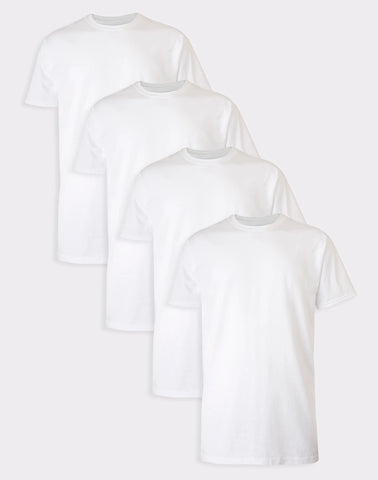 Hanes Ultimate Tall Men’s White Cotton Undershirt, 4-Pack, (Big & Tall Sizes)