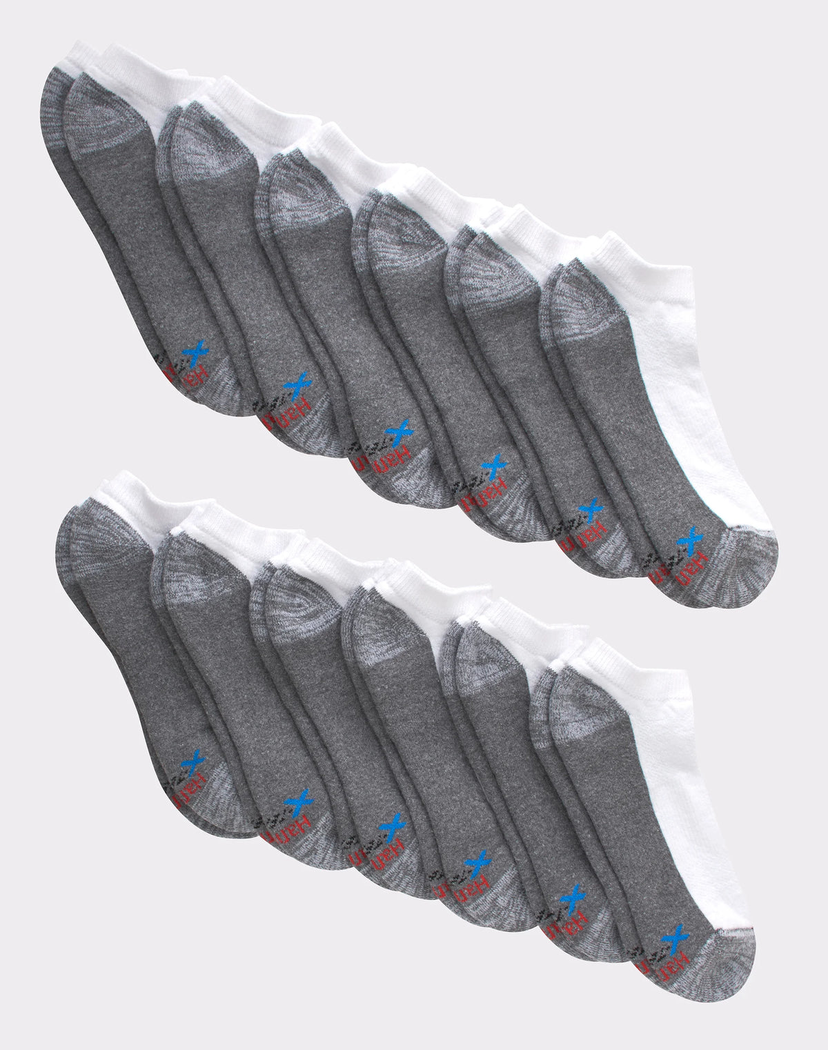 Hanes Men's Cushioned No Show Socks, X-Temp, 12-Pairs