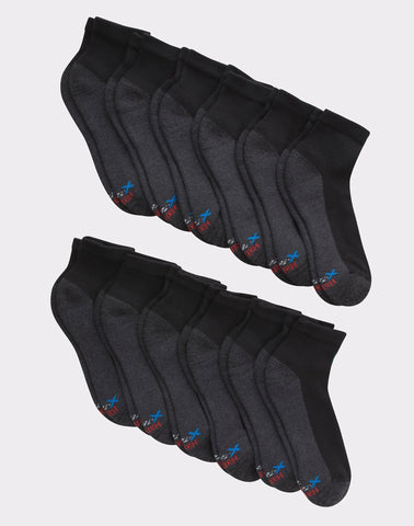 Hanes Men's X-Temp Cushioned Ankle Socks, 12-Pairs