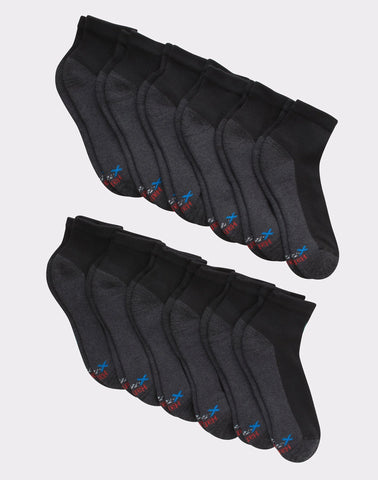 Hanes Men's X-Temp Cushioned Ankle Socks, 12-Pairs