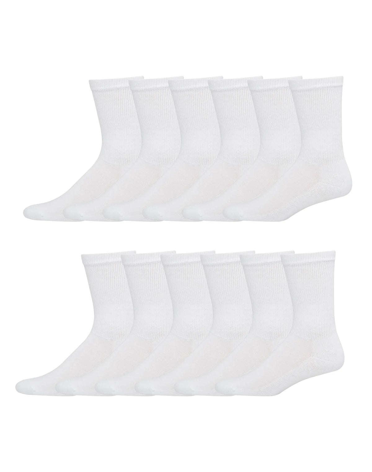 Hanes Men’s Cushioned Crew Socks, X-Temp, 12-Pairs