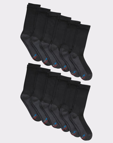 Hanes Men's FreshIQ®X-Temp®Active Cool®Big and Tall Crew Socks 12-Pack