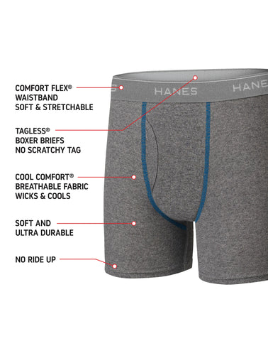Hanes Comfort Flex Boys' Boxer Brief Underwear, 10-Pack