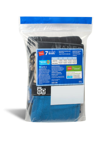 Hanes Comfort Flex Boys' Brief Underwear, Prints & Solids, 7-Pack