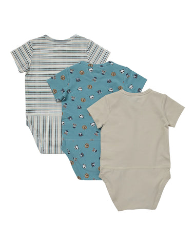 Hanes Pure Comfort Baby Short Sleeve Bodysuits, Organic Cotton, Boys & Girls, 3-Pack