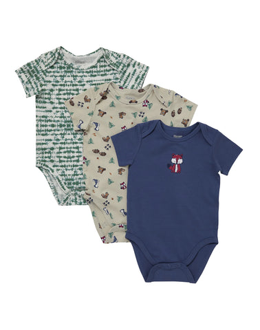 Hanes Pure Comfort Baby Short Sleeve Bodysuits, Organic Cotton, Boys & Girls, 3-Pack