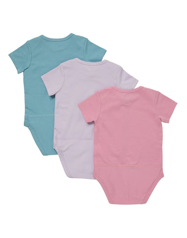 Hanes Pure Comfort Baby Short Sleeve Bodysuits, Organic Cotton, Boys & Girls, 3-Pack