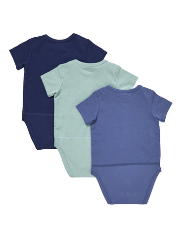 Hanes Pure Comfort Baby Short Sleeve Bodysuits, Organic Cotton, Boys & Girls, 3-Pack
