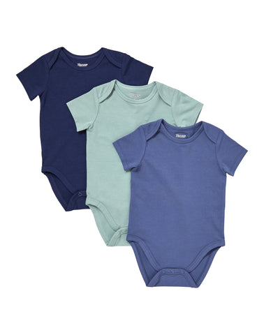 Hanes Pure Comfort Baby Short Sleeve Bodysuits, Organic Cotton, Boys & Girls, 3-Pack