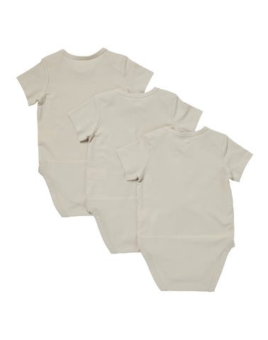 Hanes Pure Comfort Baby Short Sleeve Bodysuits, Organic Cotton, Boys & Girls, 3-Pack