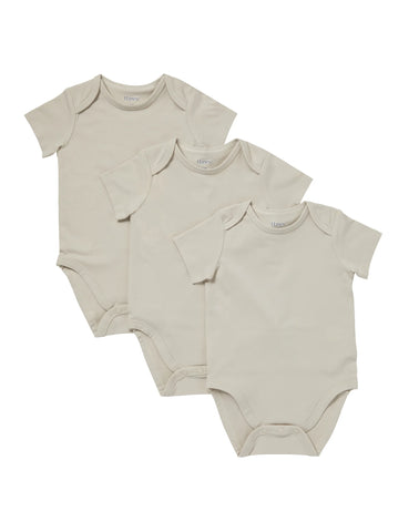 Hanes Pure Comfort Baby Short Sleeve Bodysuits, Organic Cotton, Boys & Girls, 3-Pack