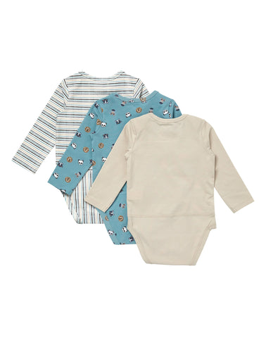 Hanes Pure Comfort Baby Long Sleeve Bodysuits, Organic Cotton, Boys & Girls, 3-Pack